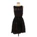 Jessica Simpson Cocktail Dress - A-Line: Black Solid Dresses - Women's Size 6