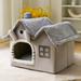 Foldable Dog House Pet Cat Bed Winter Dog Villa Sleep Kennel Removable Nest Warm Enclosed Cave Sofa Pets Supplies