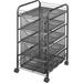 Onyx Rolling File Cart With 4 File Drawers Fits Letter-Size Hanging Folders Durable Steel Mesh Construction