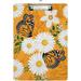 Wellsay Clipboard for Classrooms Office Butterflies Daisy Flowers Plastic Clipboard Standard Letter Size A4 Clipboard with Low Profile Metal Clip Decorative Clip Boards for Teachers