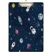 Wellsay Cute Spaceship Rocket Clipboard | Clipboard with Low Profile Silver Clip | Decorative Clipboard for School Office Nurse Art Business 9 x 12.5 Inches