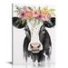 Nawypu Cute Cow Wall Art Decor Floral Cow Unframed Wall Art Prints Wall Art for Living Room Wall Posters for Farmhouse Bedroom Living Room Porch Decor