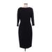 Theory Casual Dress - Sheath Crew Neck 3/4 sleeves: Black Print Dresses - Women's Size 10