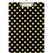 Wellsay Gold Polka Dot Black Clipboards for Kids Student Women Men Letter Size Plastic Low Profile Clip 9 x 12.5 in Sliver Clip Golden Clip