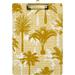 Wellsay Yellow Palm Tree Tropical Clipboards for Kids Student Women Men Letter Size Plastic Low Profile Clip 9 x 12.5 in Golden Clip