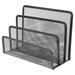 Metal Mesh File Magazine Holder Desktop Organizer 4 Compartments for Home Office (Black)