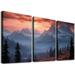 Nawypu Canvas Wall Art for Living Room decor Winter Snow Mountains Pictures Prints and Poster Sunset Forest Mist Dawn Artwork Wall Art Home Decor Birthday Gifts Ready to Hang 12 x16 X3 Panels
