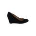 Via Spiga Wedges: Black Solid Shoes - Women's Size 9 1/2 - Round Toe
