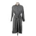 Uniqlo Casual Dress - Shirtdress: Gray Dresses - New - Women's Size Large