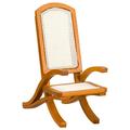 Reclining Chair Photography Prop Mini Beach House Model Miniature Folding Solid Wood Rattan Chaise Longue