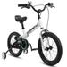 14 Kid Bike with Removable Training Wheels Single Speed Child Bicycles for 4 - 7 Years Boys Girls Coaster+U Brake White
