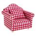 Mini Sofa Pillow Couch Kids House Accessories Miniature Furniture Individual Decor Red Cloth Wood