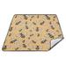 Yellow Pattern with Bees Picnic Blanket Waterproof Beach Blankets Sandproof Large Mat with Storage Bag Camping Grass Travel Hiking Park 78 x78