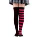 EHQJNJ Plus Size Stockings for Women Womens Long Socks Color Matching Striped Thigh High Socks Over the Knee Socks Festival Christmas Sexy Stockings for Women Stockings for Women Plus Size Opaque