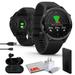 Garmin Approach S62 Premium GPS Golf Watch - Black Built-in Virtual Caddie 1.3 Touchscreen Large Display and 41000 Preloaded Courses Smartwatch Bundle With Wireless Earbuds and Accessoires