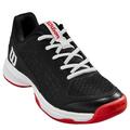 Wilson Juniors` Rush Pro Tennis Shoes Black and Wilson Red ( 4 )