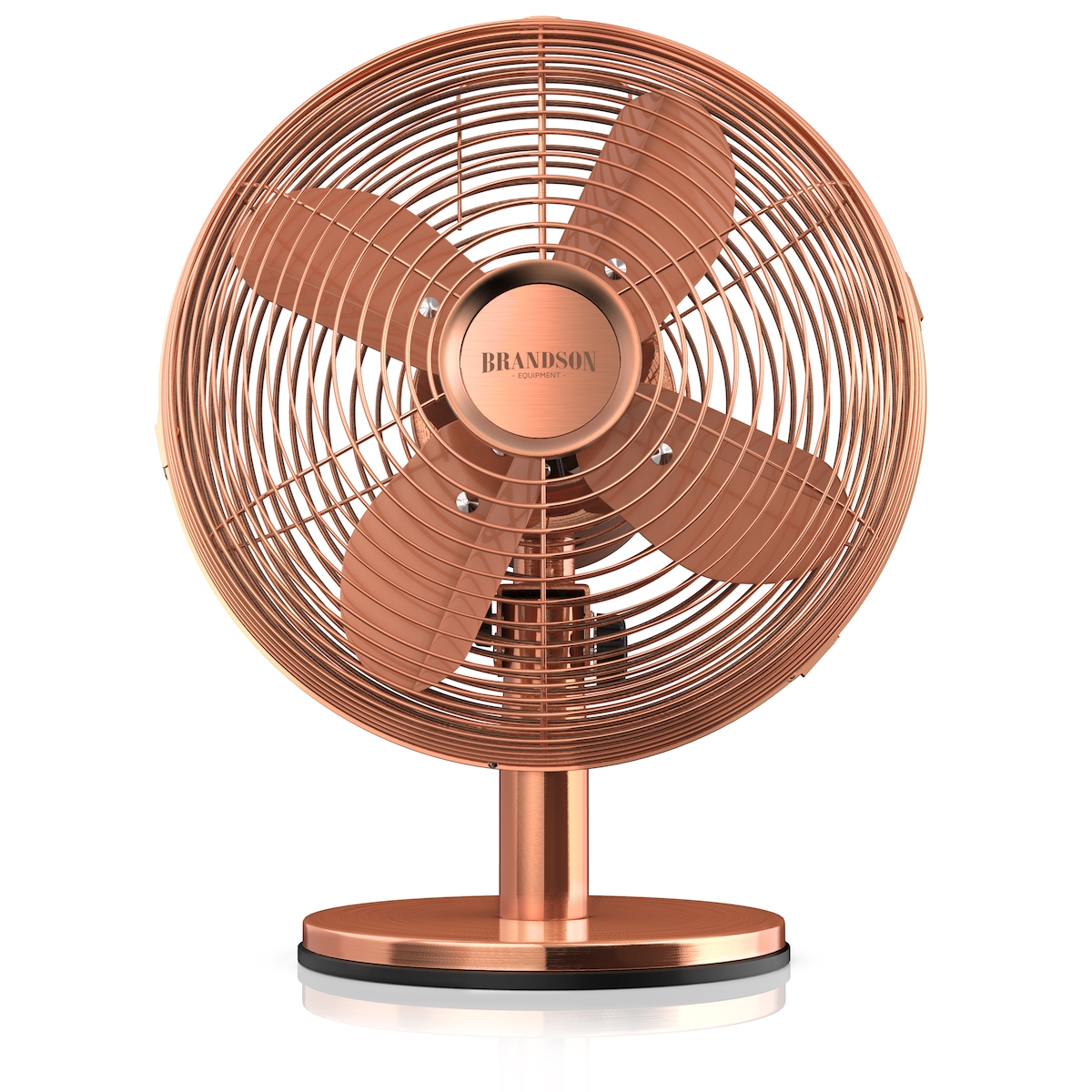 Brandson Tischventilator, Ventilator mit 3 Leistungsstufen, mobiler Lüfter im Retro Design, Zuschaltbare 80° Oszillation, Neigungswinkel ca. 40° Image