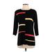 misook Pullover Sweater: Black Color Block Tops - Women's Size Small Petite