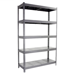 SimonRack Metallregal ohne Schrauben mit Simonforte -Metallschalen 5 Regale. Grau/galva Farbe 2000x1500x450 mm Image