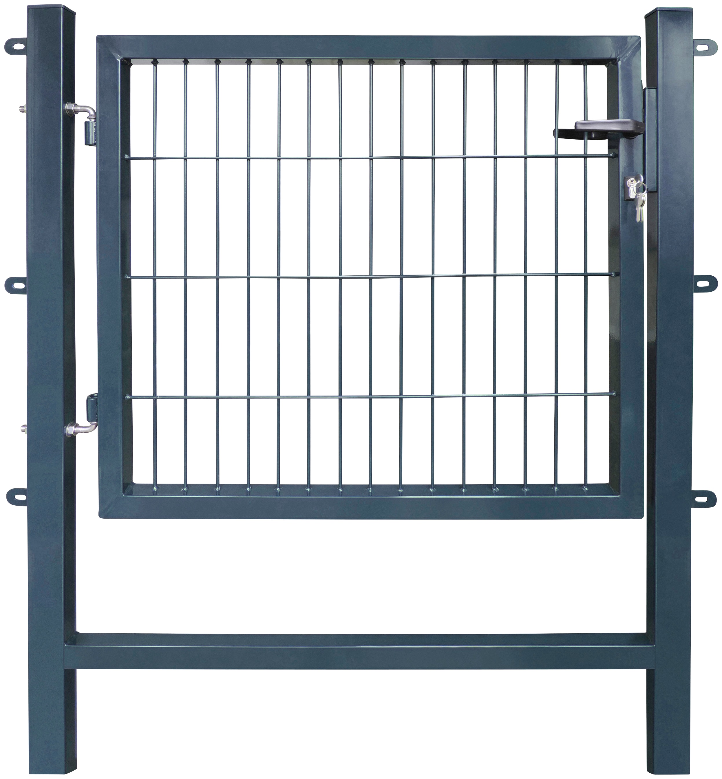 Zauneinzeltür ARVOTEC "EASY", grau (anthrazit), B:100cm H:80cm, Metall, Tore, Breite: 100 cm, Höhe: 80 - 120 cm, zum Einbetonieren, montagefertig