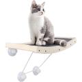 Hofuton Hamac pour Chat Fenêtre Lit Chat Bois Perchoir de Fenêtre pour Chat avec Ventouses