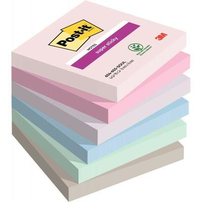 Lot de 6 blocs repositionnables 90 feuilles Post-it Super Sticky collection Soulful 76 x 76 mm