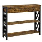 Yaheetech - Table Console à 3 Niveaux Table d'entrée en Bois avec 1 Grand Tiroir et 2 Étagères Bout