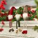 Lot de 3 décorations de Noël gnome en peluche – Ornements suédois faits à la main Tomte Santa Elf –