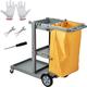 Chariot de Menage Professionnel 3 Etages Chariot de Nettoyage Lavage en pp avec Sac a Dechets pvc