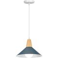 Wottes - Suspension Luminaire Moderne Plafonnier Lustre en Métal Bois Ø25CM Lampe Suspendues E27