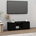 Design In - Meuble tv avec porte, Banc tv, Support de Télévision, Meuble tv de salon Noir 102x30x36
