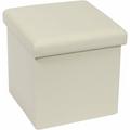 Tabouret Pouf Cube dé Pliable Coffre Siège Boîte de Rangement, Marron Simili-Cuir, 30 30 30cm