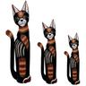 Statue chat en bois 1-3 noir h60/80/100 cm