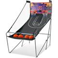 Jeu de Basketball Pliable, Panier Basket 2 Paniers et 4 Ballons, 8 Modes de Jeux, Capteur