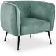 Mobilier Deco - katty - Fauteuil velours vert piètement en métal noir