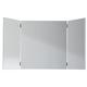 Coiffeuse, meuble de bureau avec miroir coloris blanc mat, blanc brillant - Longueur 120 x hauteur