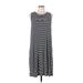 Gap Casual Dress - Shift Crew Neck Sleeveless: Gray Print Dresses - Women's Size Large