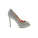 Badgley Mischka Heels: Silver Marled Shoes - Women's Size 9 1/2