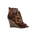 Zigi Soho Wedges: Brown Leopard Print Shoes - Women's Size 9 - Peep Toe