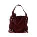 B Makowsky Leather Shoulder Bag: Burgundy Print Bags