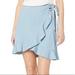 J. Crew Skirts | J. Crew Merchantile Chambray Ruffle Faux Wrap Mini Skirt | Color: Blue | Size: S