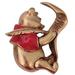 Disney Jewelry | Disney Matte Gold Tone Red Enamel Pooh Writing Letter, List Brooch Pin E174 | Color: Gold/Red | Size: 1.1"W; 1.2"H