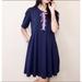 Anthropologie Dresses | Anthropologie Maeve Lace Up Fit & Flare Dress Navy Nwot | Color: Blue/Purple | Size: Various