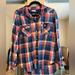 American Eagle Outfitters Tops | American Eagle Boyfriend Fit Button Up | Color: Blue/Pink | Size: M