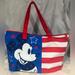 Disney Bags | Disney 2019 Mickey Mouse Americana Patriot Canvas Zippered Tote Bag | Color: Blue/Red | Size: 19 X 13 X 5”