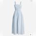 J. Crew Dresses | J Crew Smocked Beach Dress In Linen-Cotton Blend Stripe. | Color: Blue/White | Size: 3x