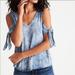 American Eagle Outfitters Tops | American Eagle Outfitters Aeo Tie Dye Cold Shoulder Blue Tank Top Xs | Color: Blue/White | Size: Xs