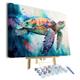 TISHIRON Paint by Numbers Sea Turtle Adult Paint by Number Kits on Canvas Animals Oil Hand Painting with Brushes Paint Kits for Adults Art Crafts for Home Wall Decor 16"x20"(Framed)