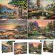 4 Pack Thomas & Kinkade Puzzle for Adults 1000 Pieces, Thomas & Kinkade Puzzles, Vintage Jigsaw Puzzles for Adults 1000 Pieces and Up, Puzzles Gifts for Puzzle Lover