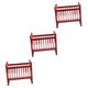 FAVOMOTO 3pcs Artificial Bed Bunk Bed Tiny Furniture Miniature Crib Toy Nursery Crib Kids Room Decor Kid Room Decor Toys Miniature Bed Model Children's Room House Bed Red Wooden